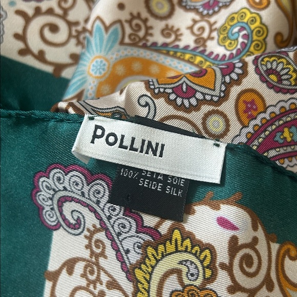Pollini Silk Scarf with Teal and Paisley Design main image 4